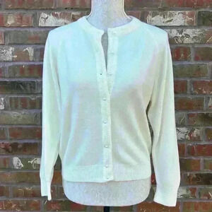 Vintage Classy Cream Cardigan With Pearl Buttons Soft
